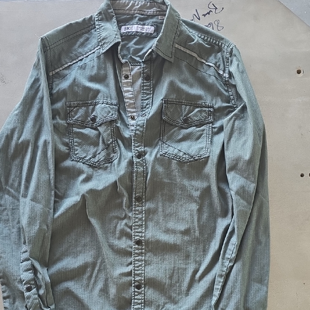 BKE Green Tailored Fit Shirt